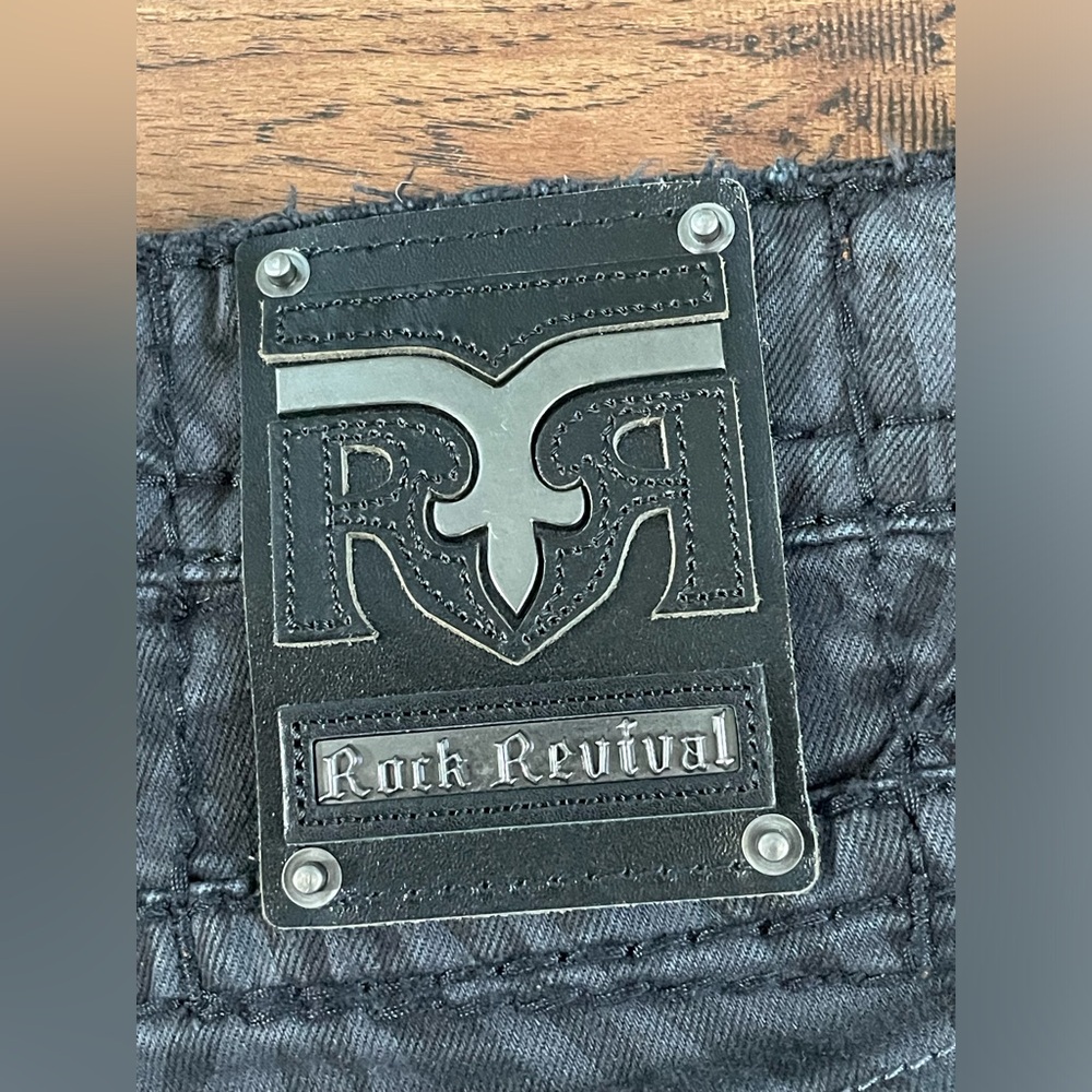 Rock Revival Sheffield Alternative Straight Distressed Jeans Black size W33xL33 - Picture 13 of 13